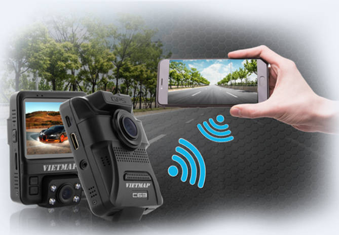 camera-hanh-trinh-o-to-vietmap-c63-1 Camera hành trình ô tô Vietmap C63 ghi hình trước và trong xe